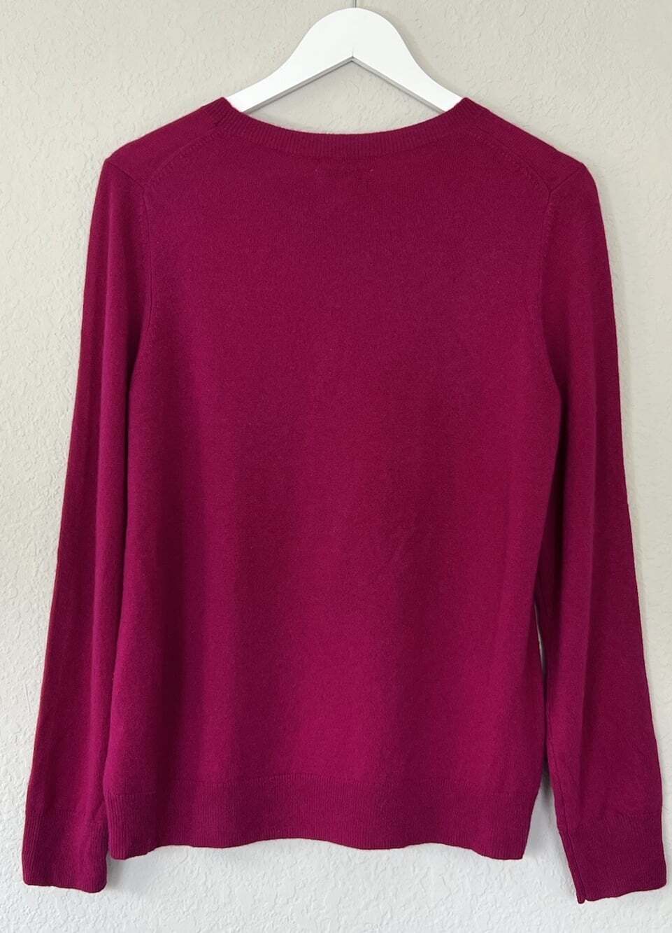 Nordstrom 100% Cashmere Solid Ribbed Knit Crewneck Pullover Sweater L - Picture 3 of 4